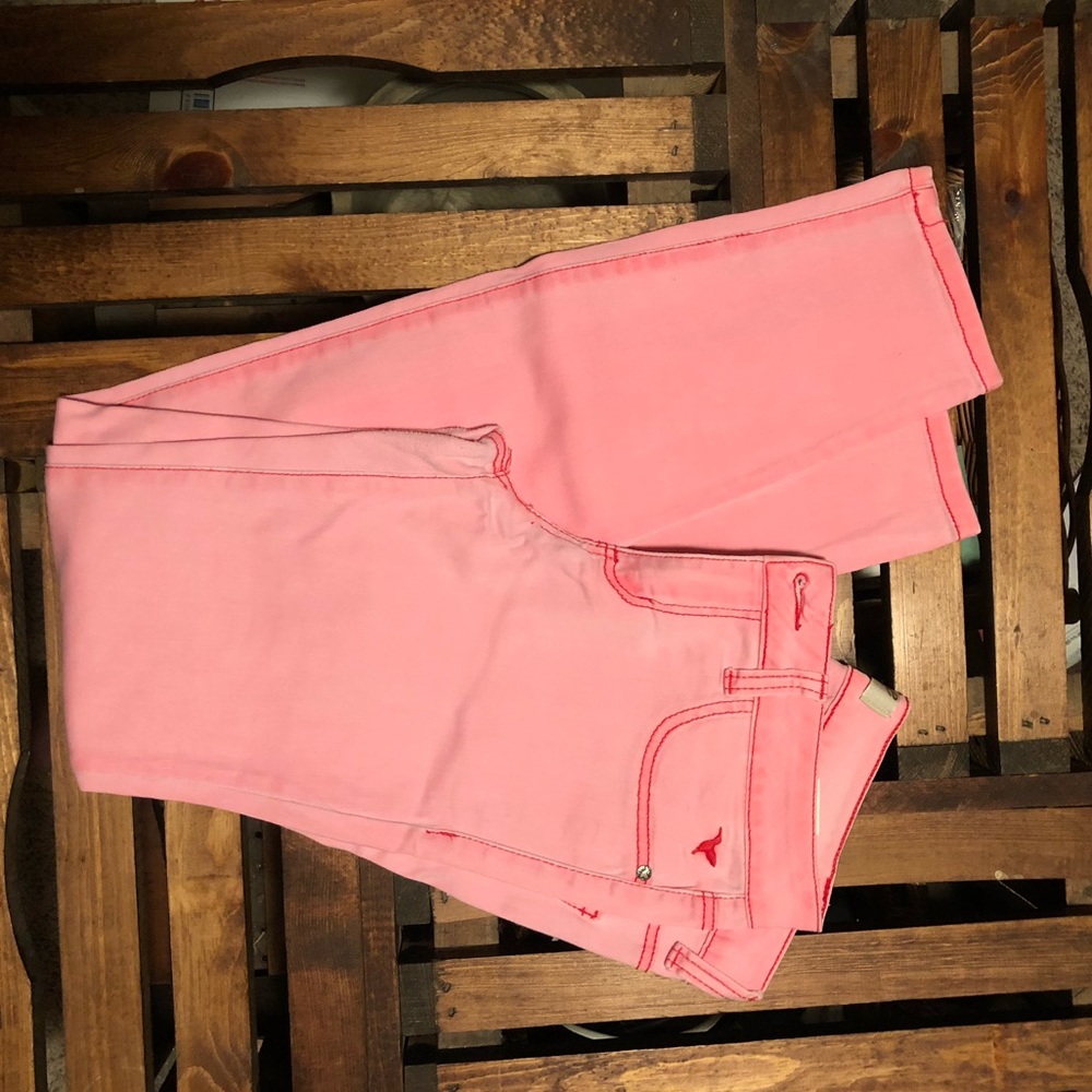 American Eagle pink skinny jeans